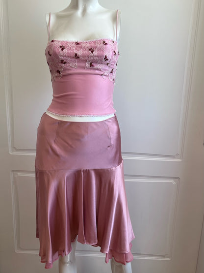 Luxurious Designer Vintage Pink Floral Camisole