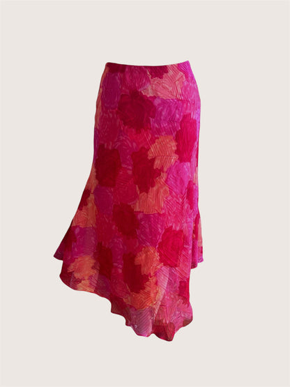 2000's Fuchsia Floral Skirt