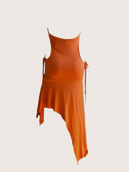 Vintage 2000's Orange Cut-Out Dress