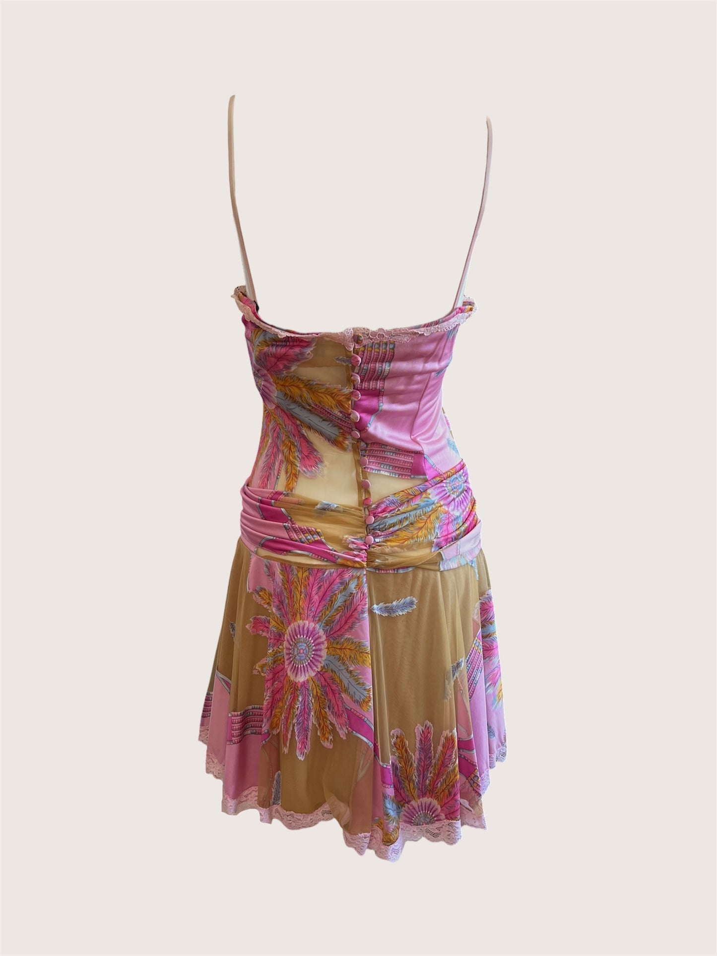 Luxurious Designer Vintage Pink Bustier Dress