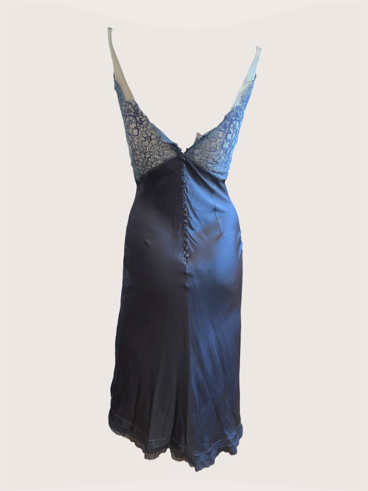 Luxurious Designer 100% Silk Lace Slip Dress