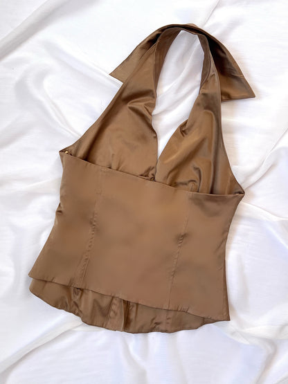 Vintage 2000's Gold Halter Vest