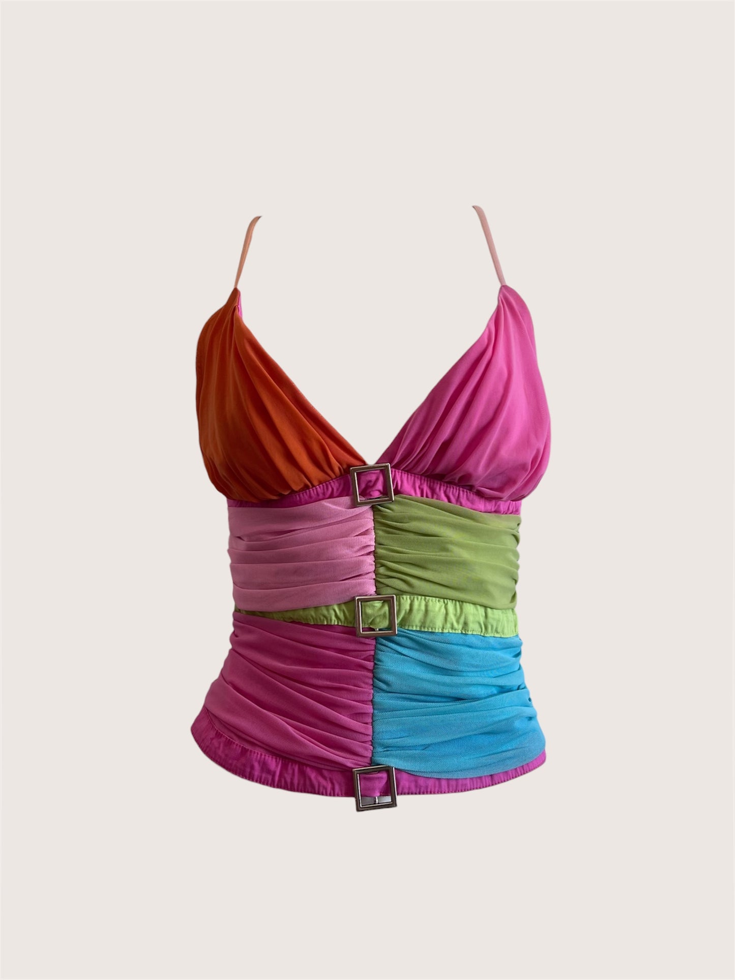 2000's Luxurious Designer Multicolour Corset Top