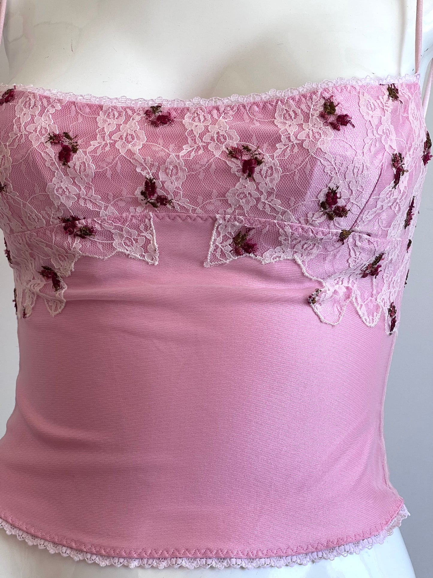 Luxurious Designer Vintage Pink Floral Camisole