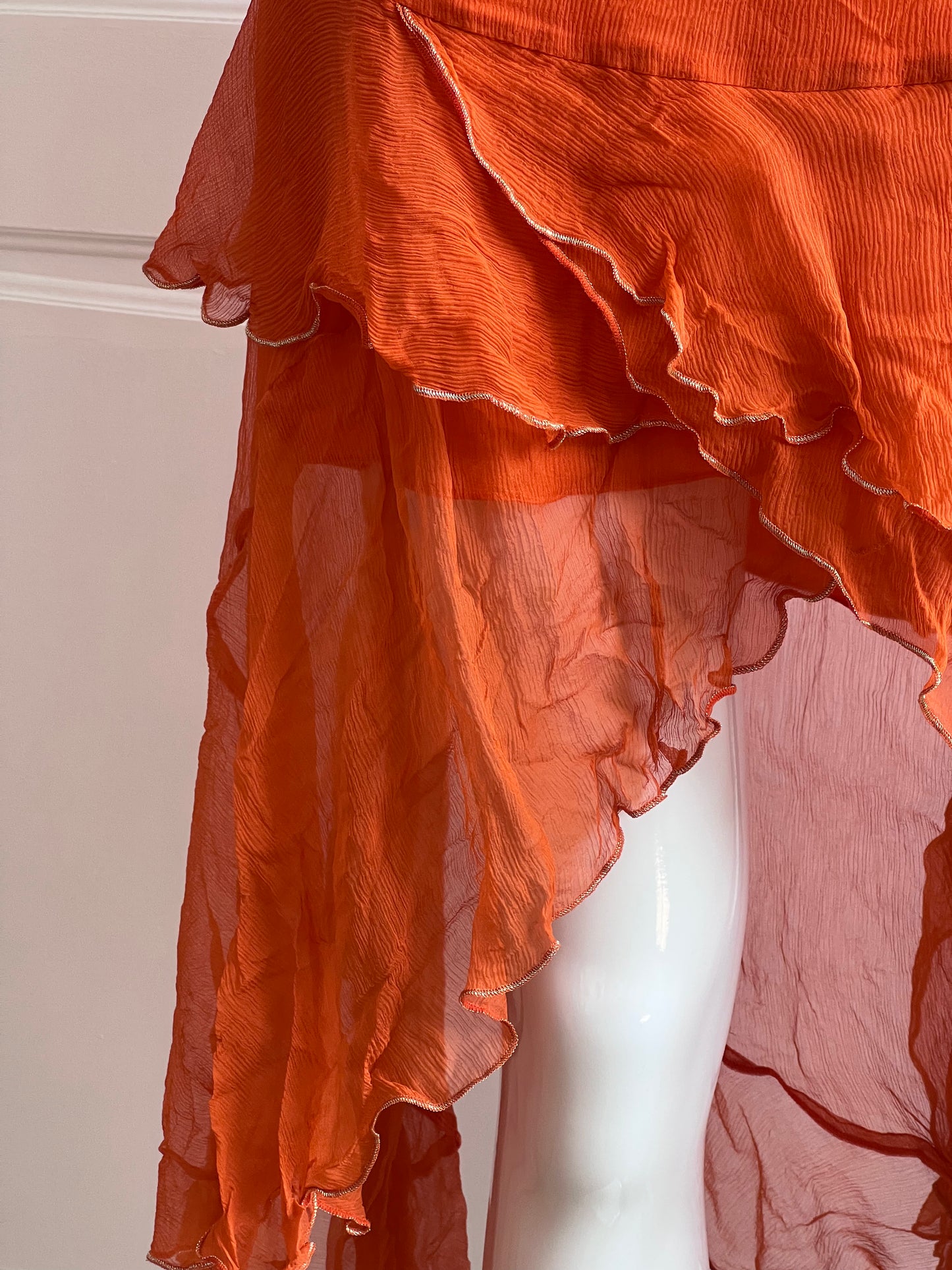 100% Silk Vintage Orange Slip Dress