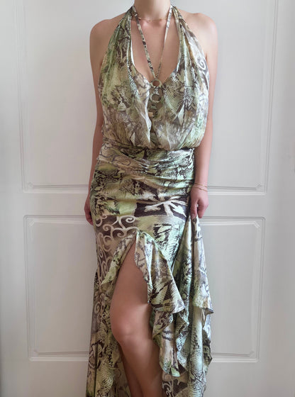 Luxurious Designer 100% Silk Top & Slip Skirt Ensemble