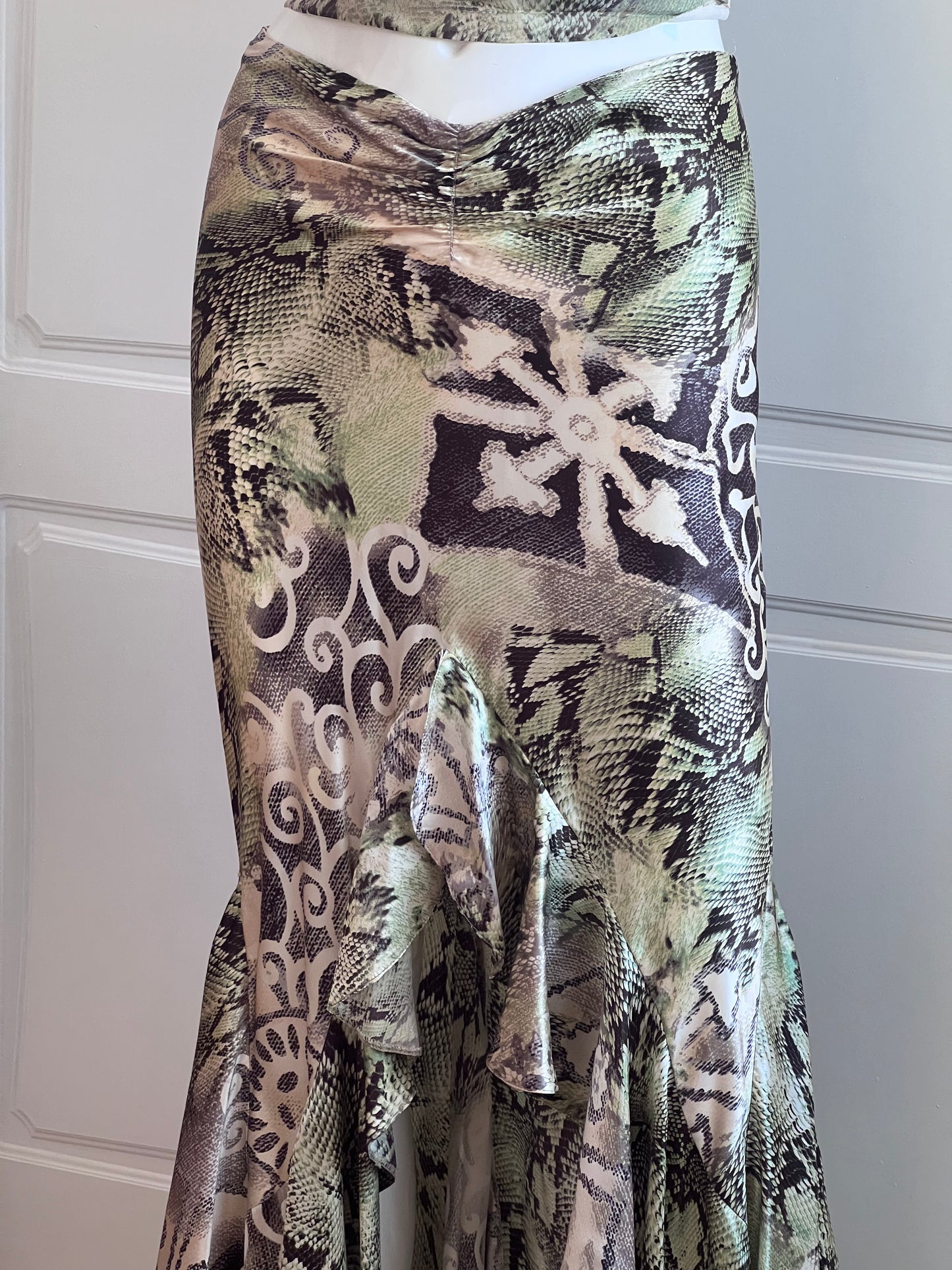 Luxurious Designer 100% Silk Top & Slip Skirt Ensemble