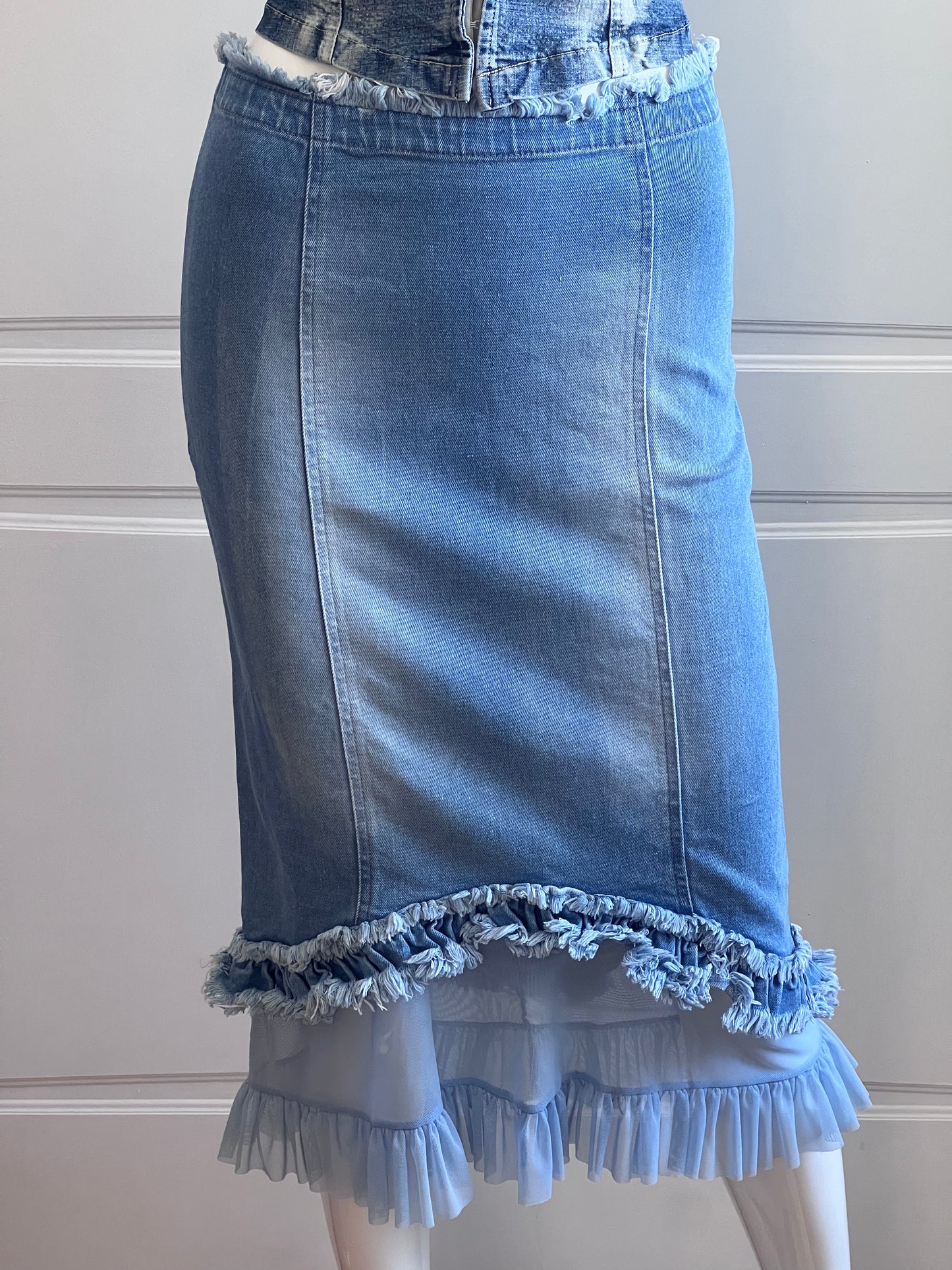 2000's Light Blue Denim Skirt