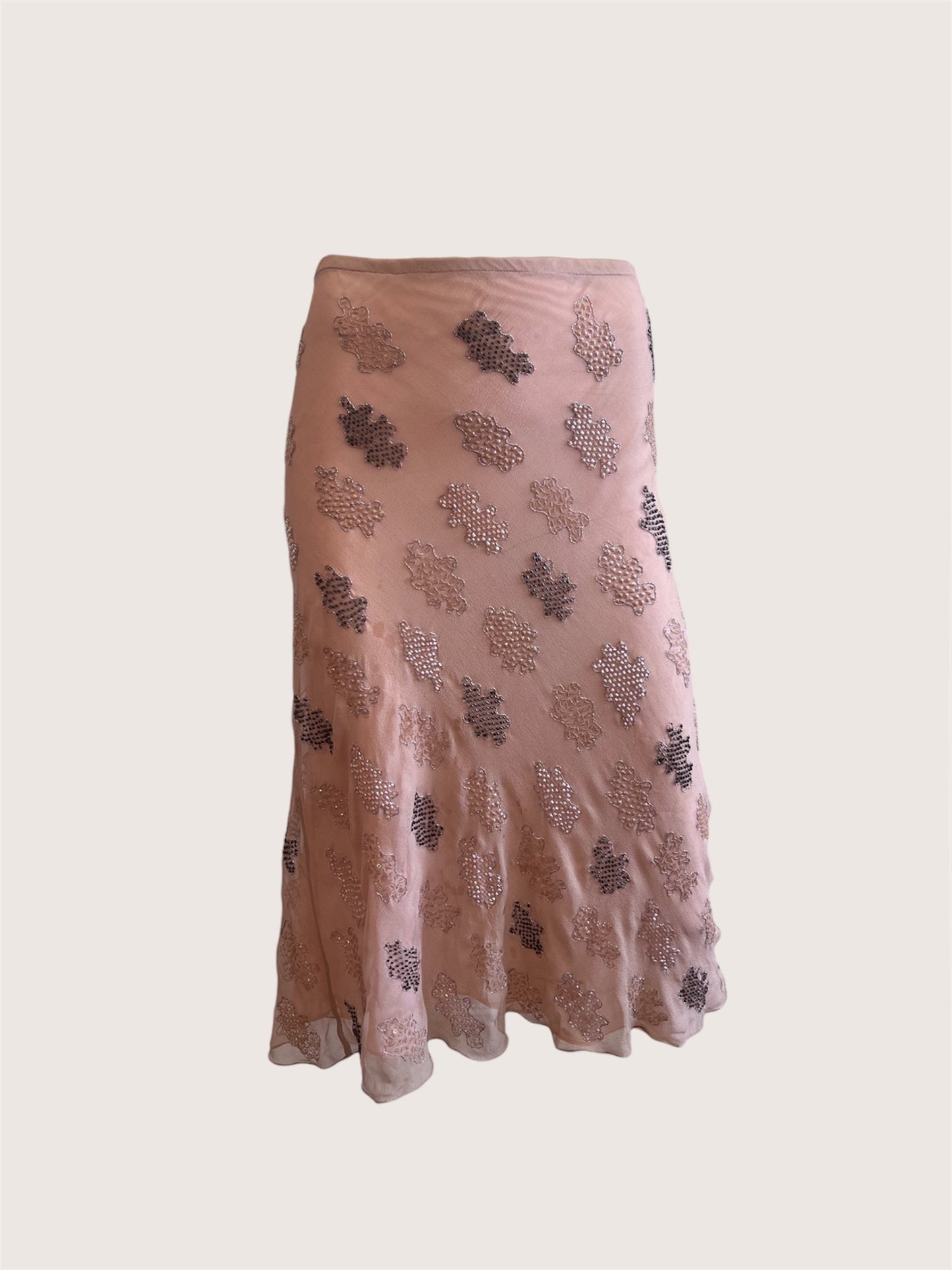 100% Silk Luxurious Beaded Naked Slip Skirt