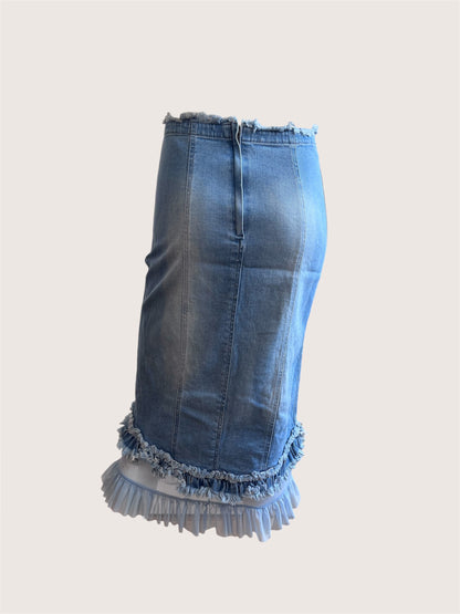 2000's Light Blue Denim Skirt