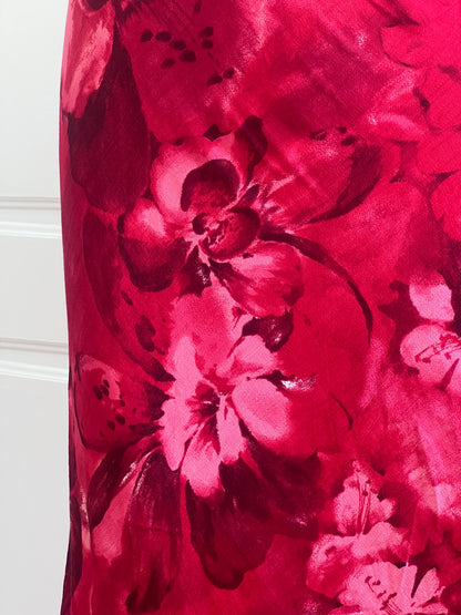 2000's Coral Pink Floral Slip Skirt