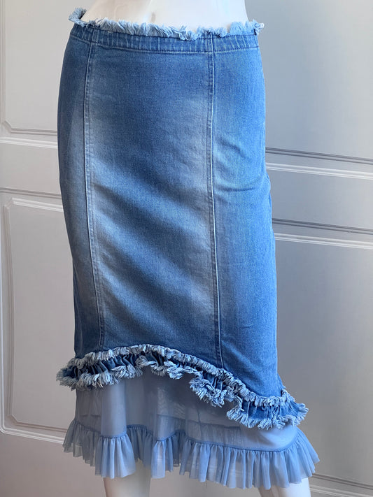 2000's Light Blue Denim Skirt