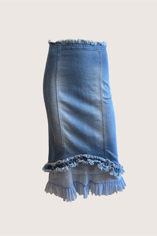 2000's Light Blue Denim Skirt