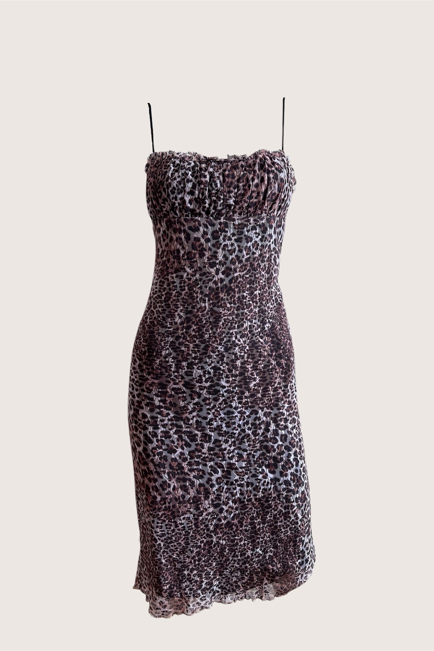 2000's Leopard Print Mini Slip Dress