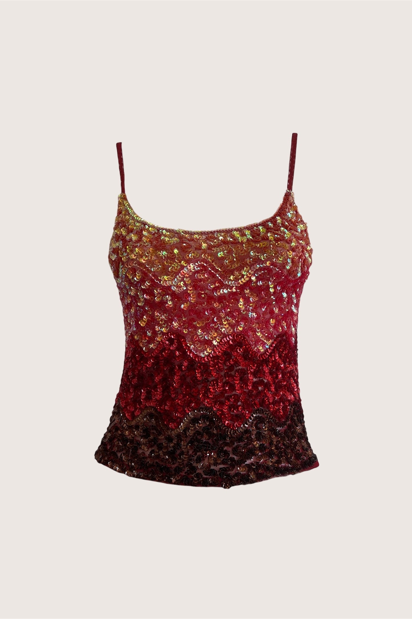 Vintage Ombre Sunset Sequin Camisole