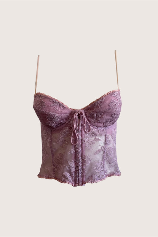 Vintage Dusty Pink Cropped Bustier