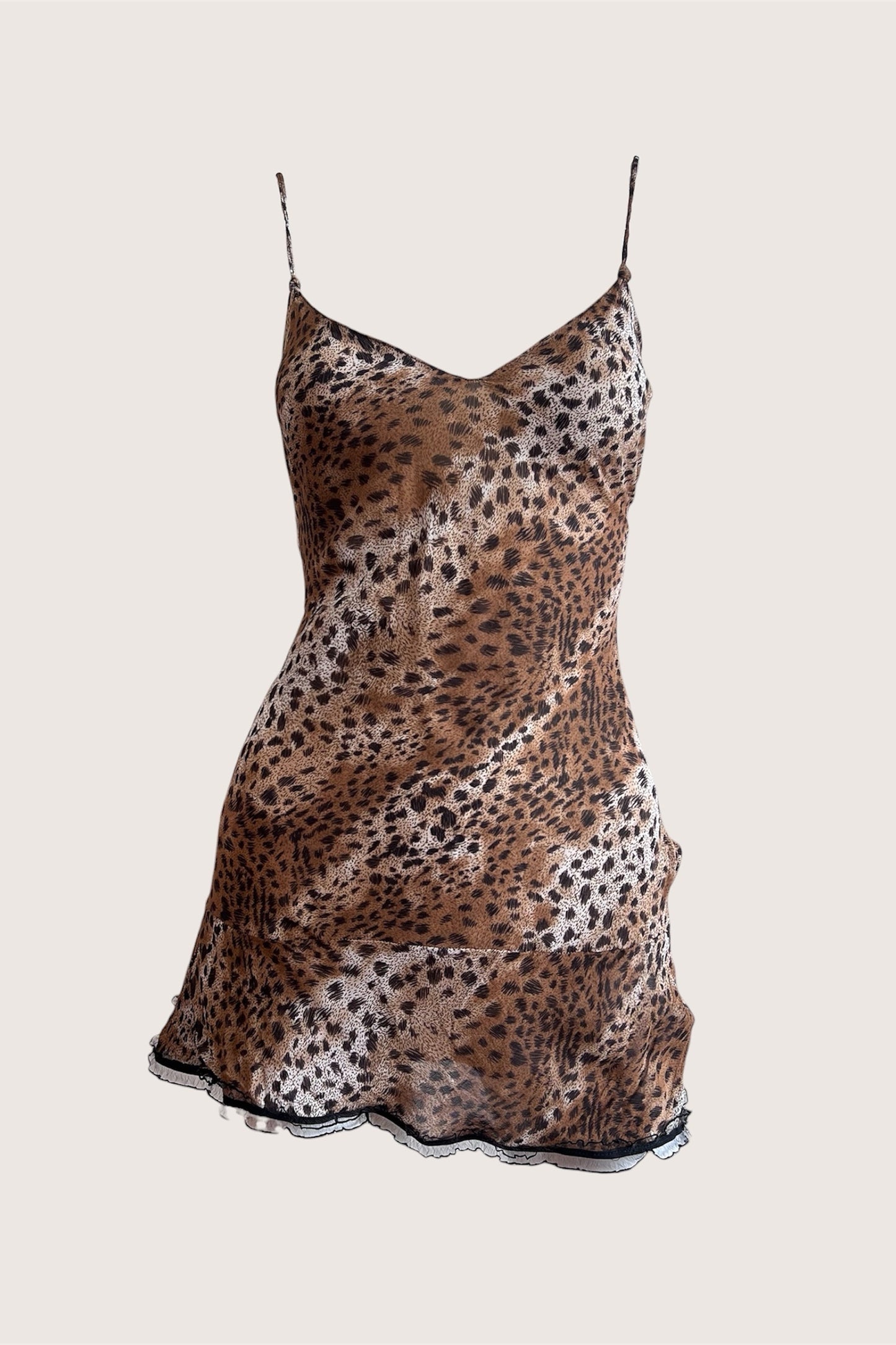 Vintage Leopard Print Micro Slip Dress