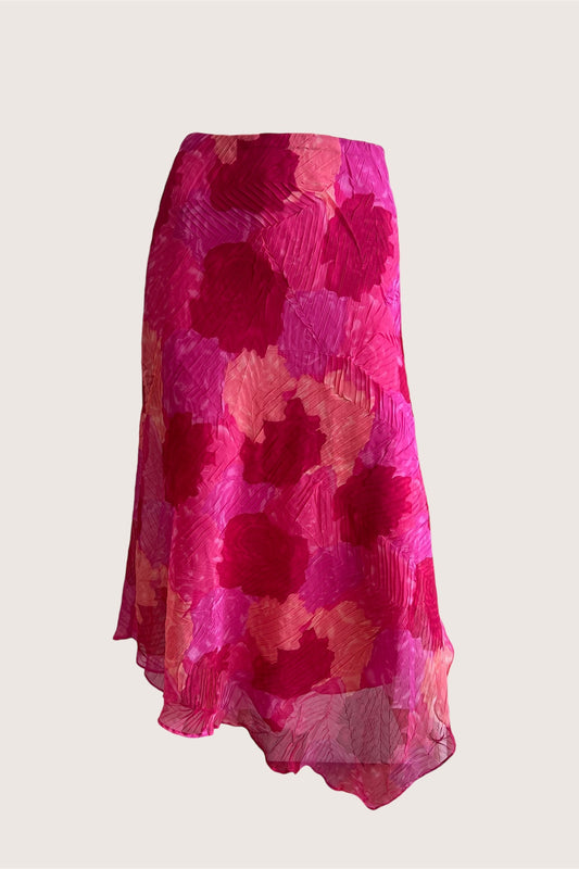 2000's Fuchsia Floral Skirt