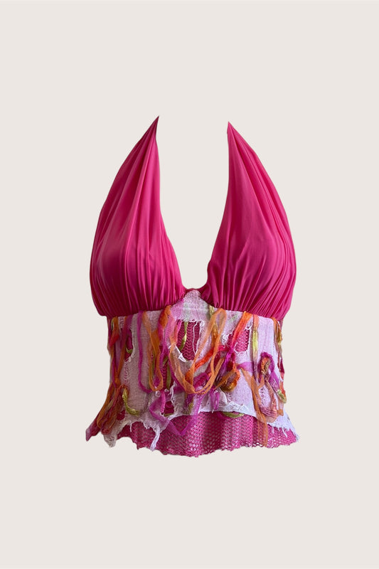 2000's Luxurious Designer Distressed Corset Top
