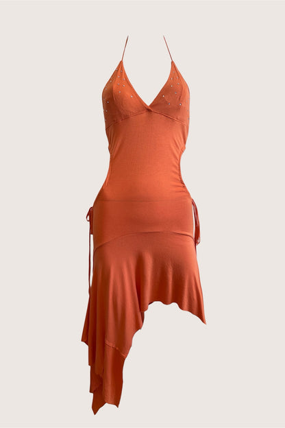 Vintage 2000's Orange Cut-Out Dress