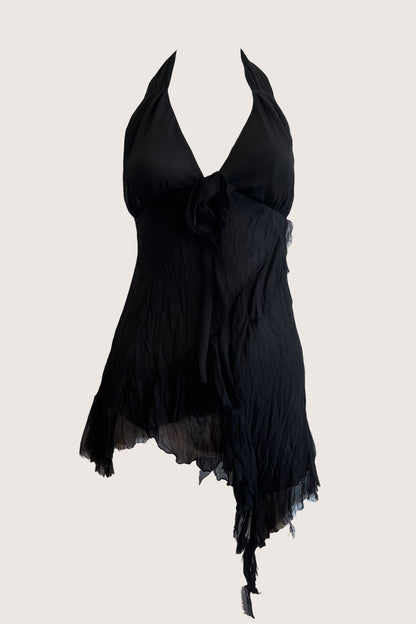 Vintage 1990's Black Chiffon Blouse