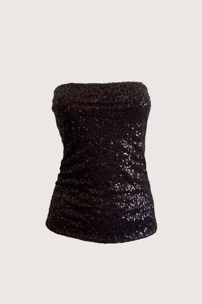 2000's Brown Sequin Tube Top
