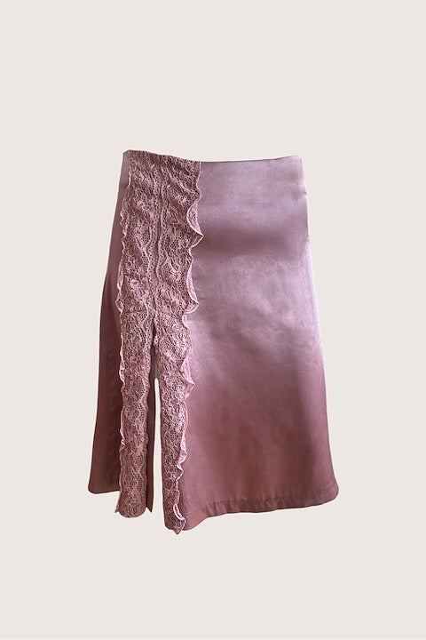 1990's Dusty Pink Satin Slip Skirt