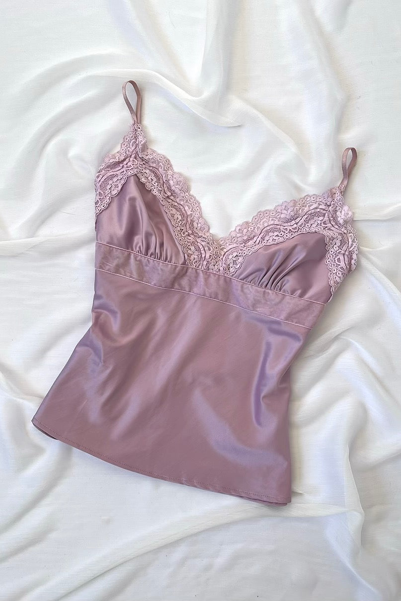 Vintage Dusty Pink Satin Camisole