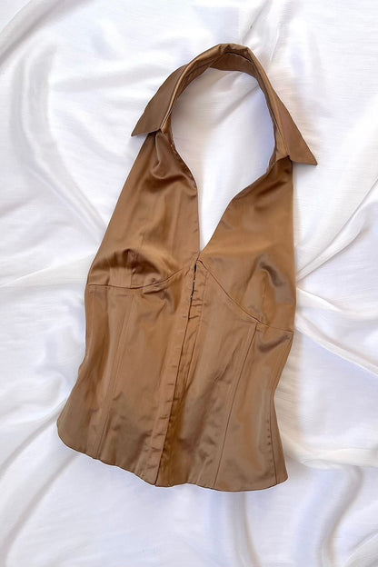 Vintage 2000's Gold Halter Vest
