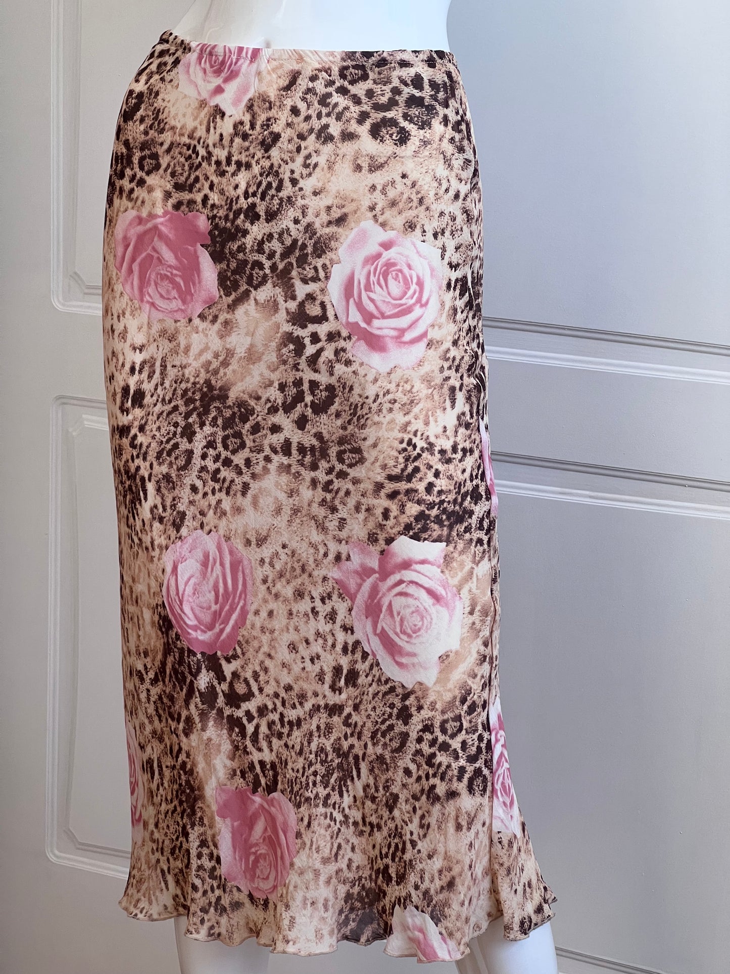 2000's Animal Print Top & Slip Skirt Ensemble