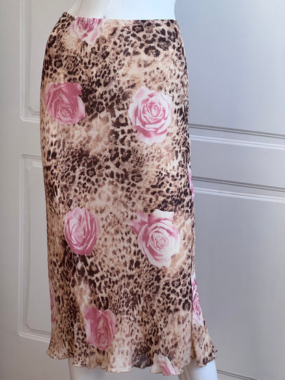 2000's Animal Print Top & Slip Skirt Ensemble