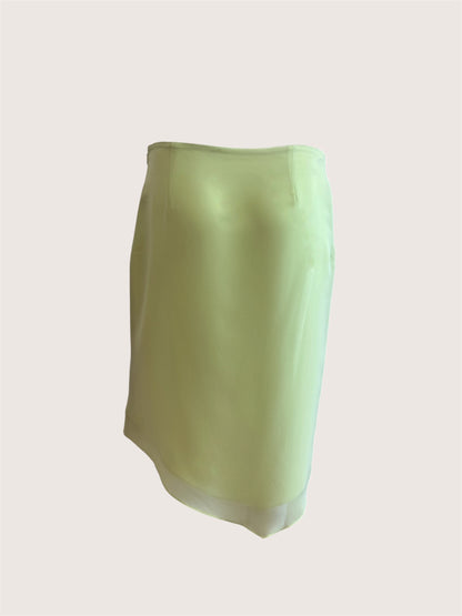 Vintage Lime Green Chiffon Mini Skirt