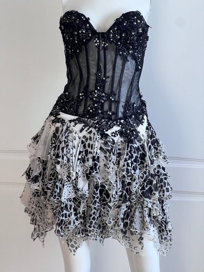 100% Silk Luxurious Corset Mini Dress