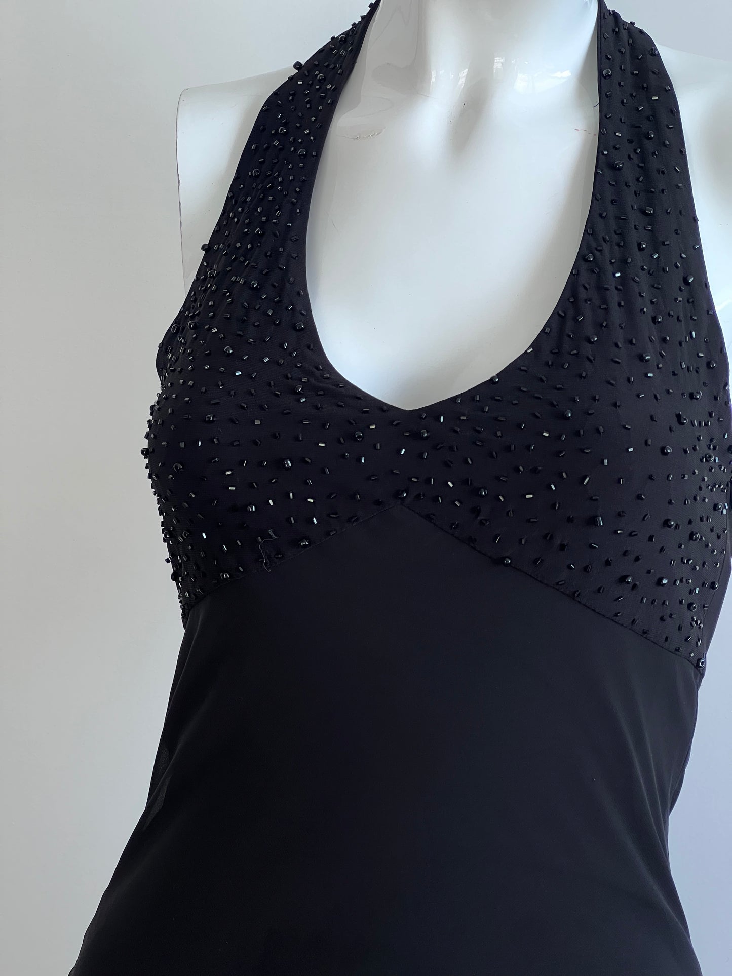 Vintage 1990's Black Beaded Gown