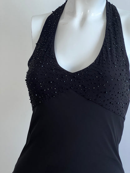 Vintage 1990's Black Beaded Gown