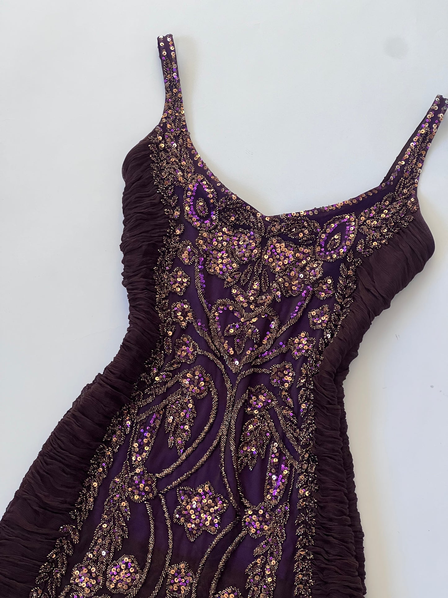 100% Silk Vintage Beaded Mini Dress