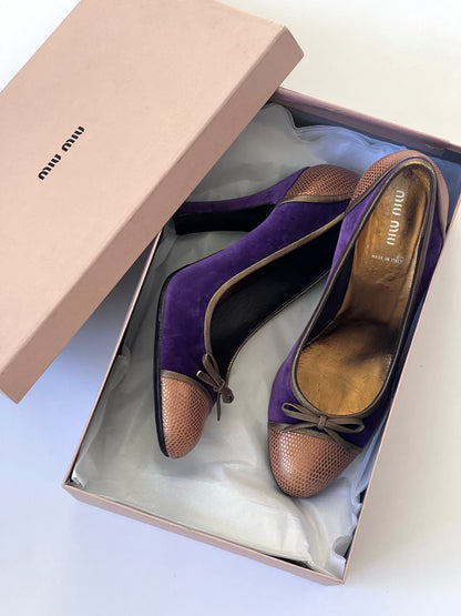Miu Miu Vintage Purple Velvet Heel Pumps (EU 40)