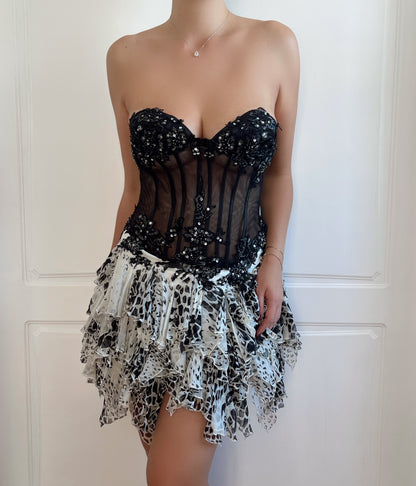 100% Silk Luxurious Corset Mini Dress