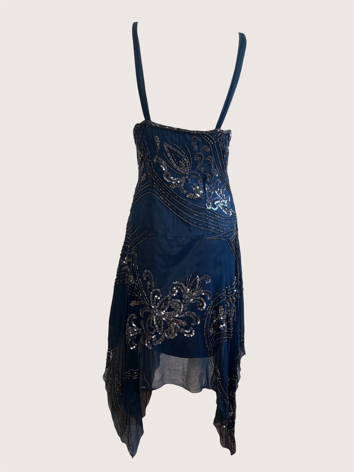 Vintage Dark Teal Beaded Dress
