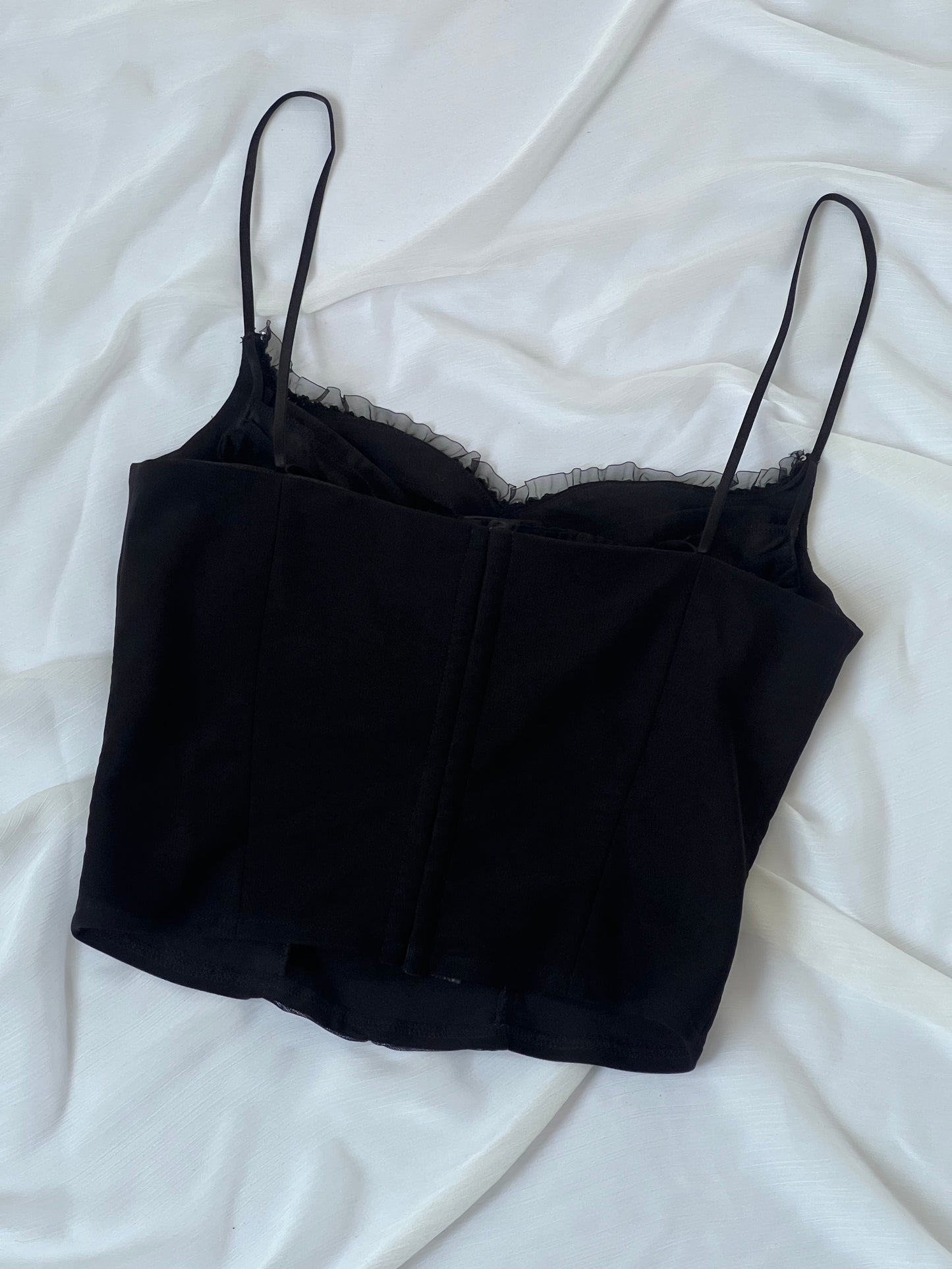 2000's Black Sequin Corset