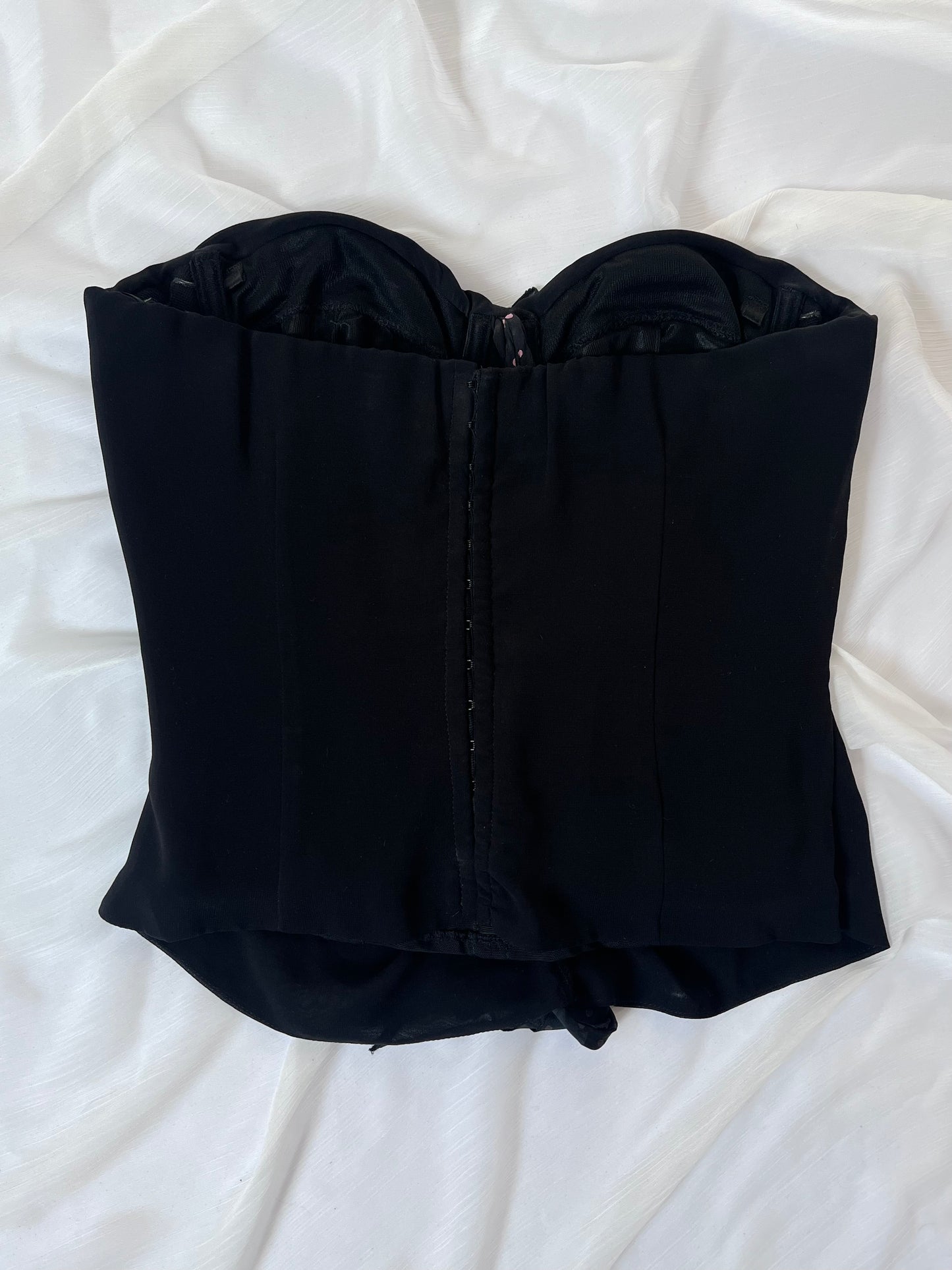 Luxurious Designer 100% Silk Black Corset