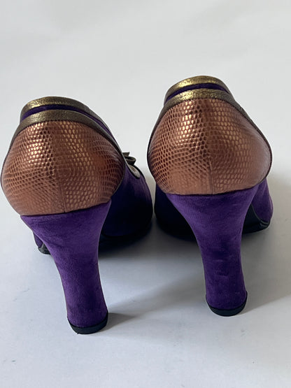 Miu Miu Vintage Purple Velvet Heel Pumps (EU 40)