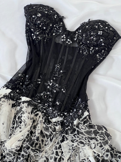 100% Silk Luxurious Corset Mini Dress