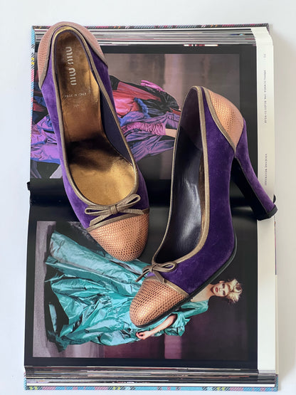 Miu Miu Vintage Purple Velvet Heel Pumps (EU 40)