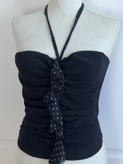 Luxurious Designer 100% Silk Black Corset