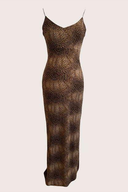 Vintage 2000's Leopard Print Slip Dress