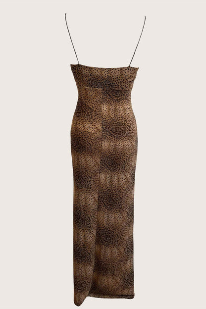 Vintage 2000's Leopard Print Slip Dress