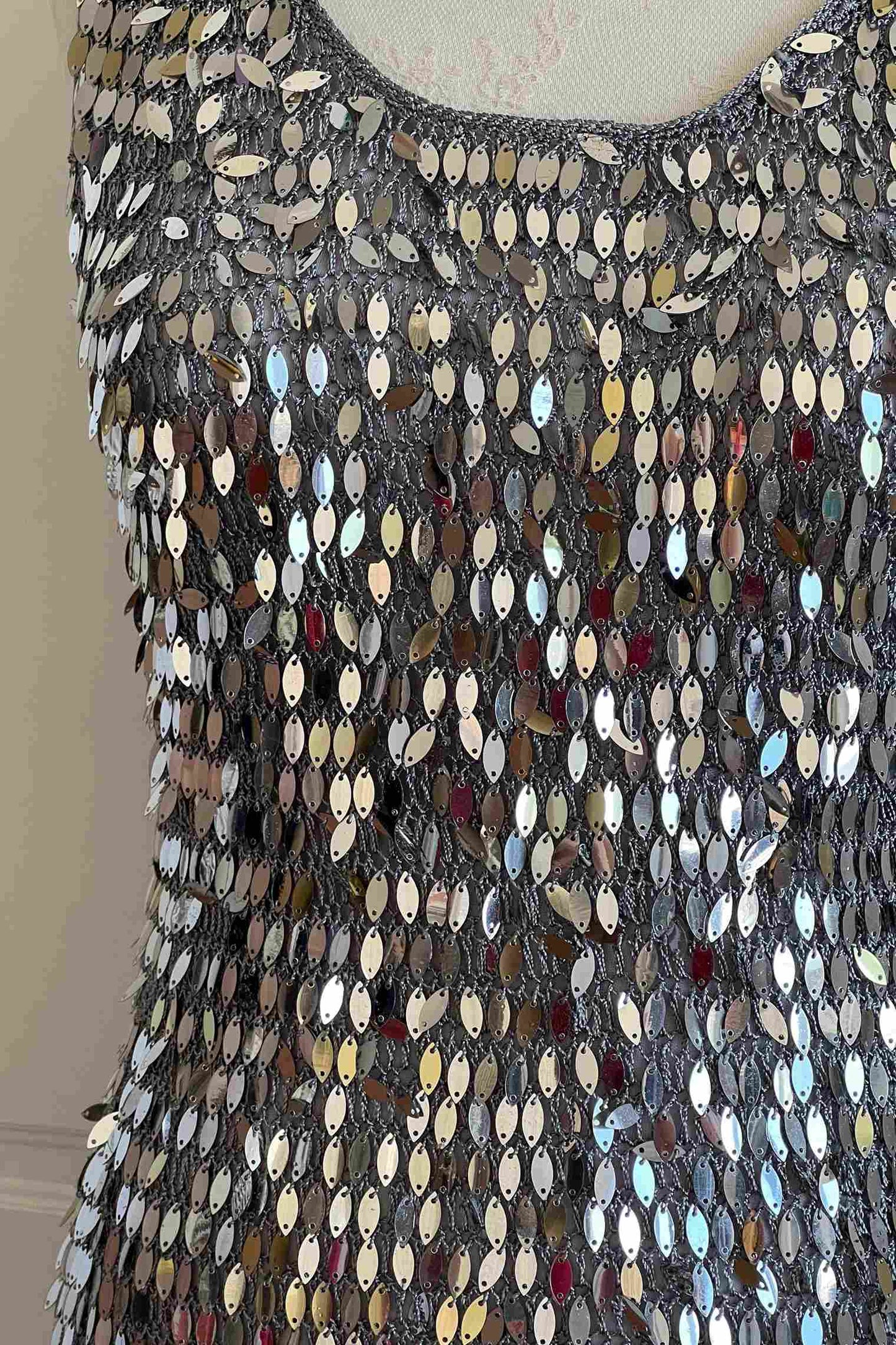 Vintage Silver Fishnet Dress