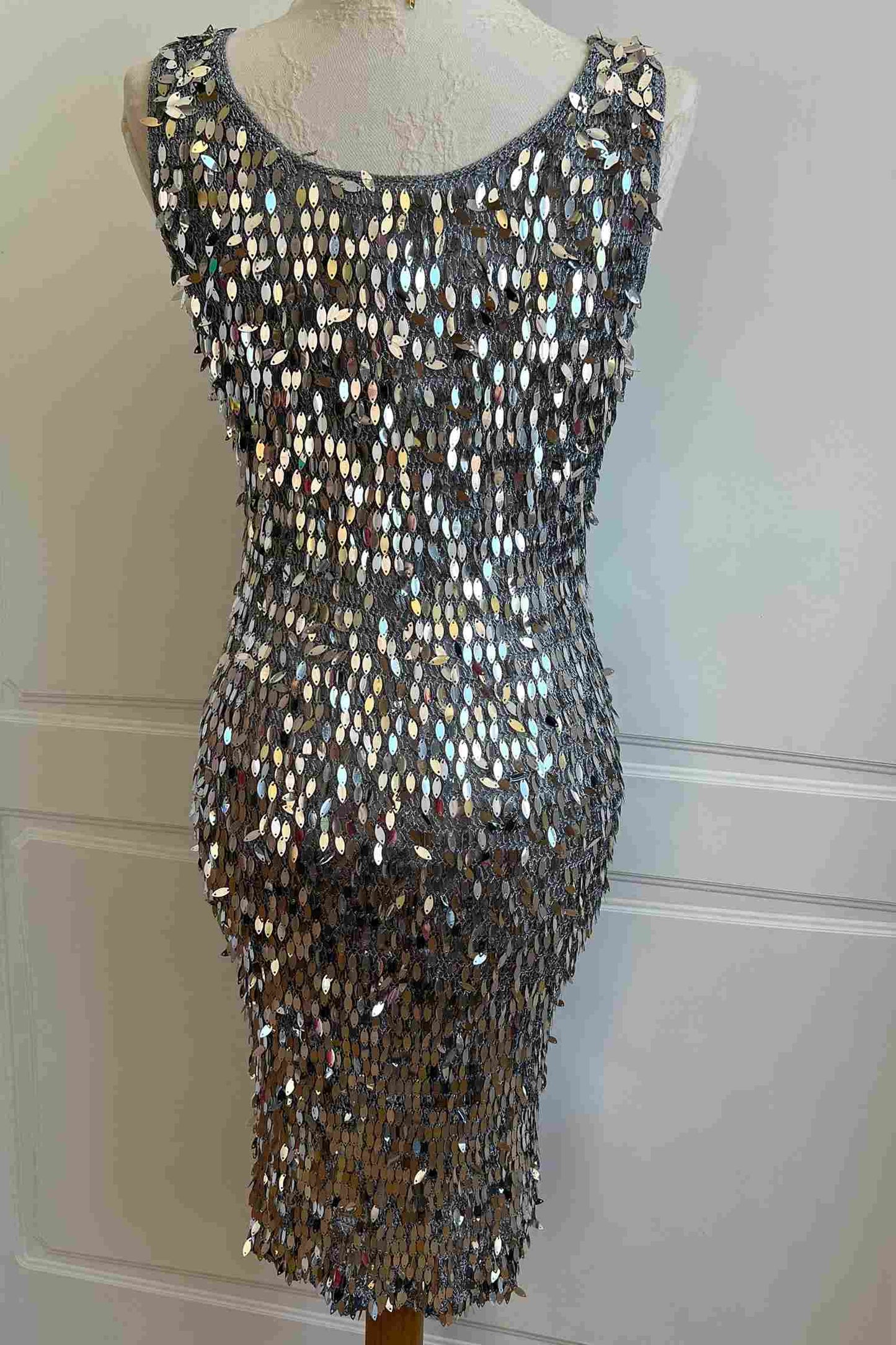 Vintage Silver Fishnet Dress