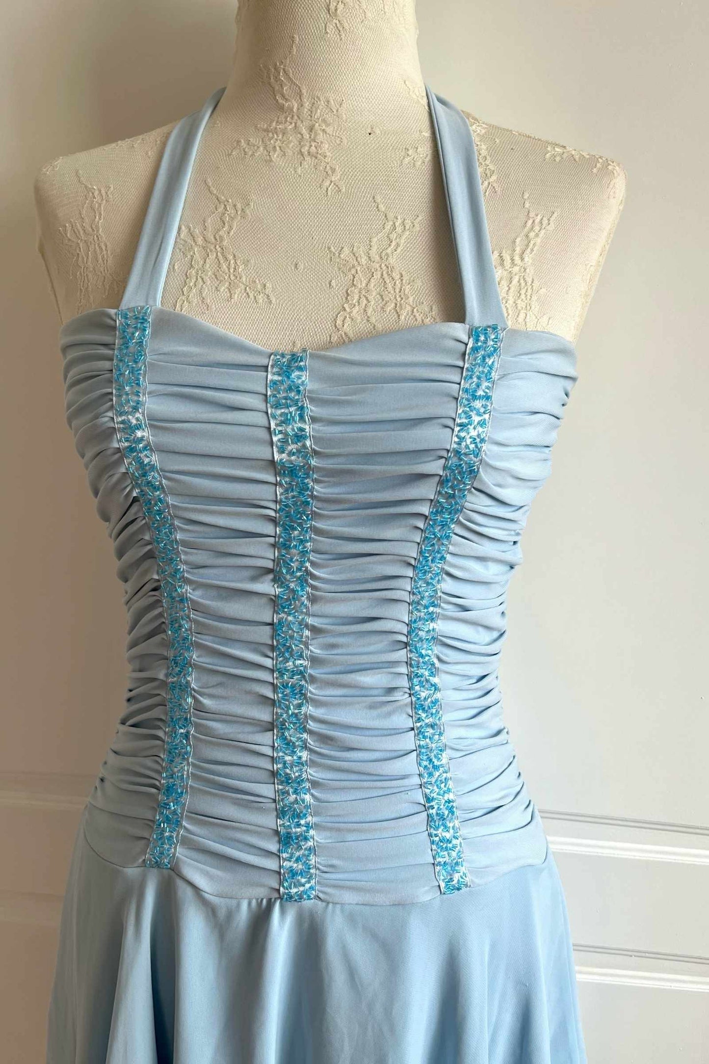 Pastel Blue Asymmetrical Mini Dress